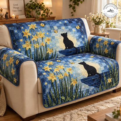 Nachthemel Zwarte Kat & Narcis Gequilt Sofa TN111
