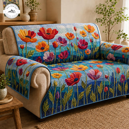 Vibrant Poppy Floral Gequilt Sofa TP10