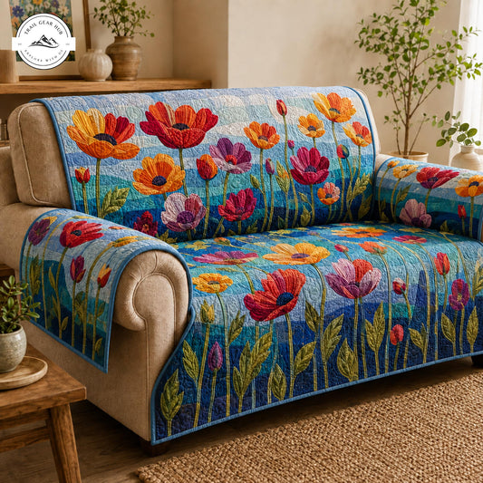 Vibrant Poppy Floral Gequilt Sofa TP10