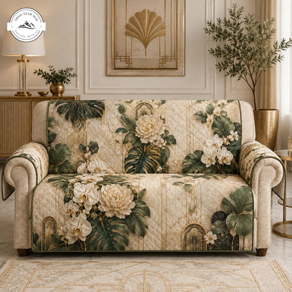 Vintage Tropisch Bloemen Gequilt Stoelbank TP24