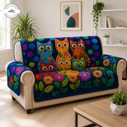 Speelse Kleurige Katten Gequilt Sofa TP36
