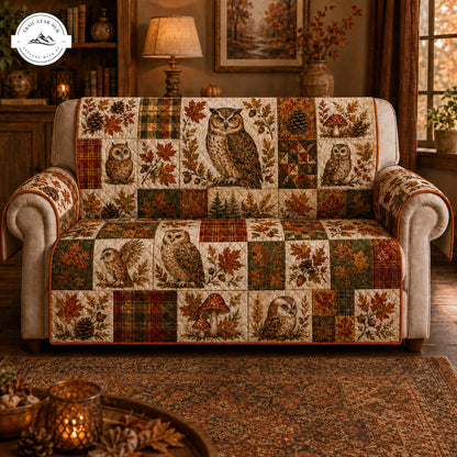 Herfst Uil Patchwork Gequilt Sofa TP56