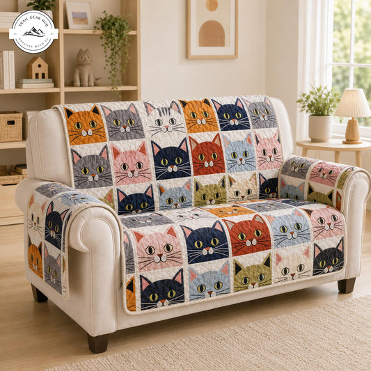 Speelse Patchwork Kat Gequilt Sofa TP62