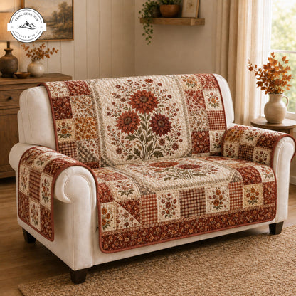 Landelijke Bloemen Patchwork Gequilt Stoelbank TP76