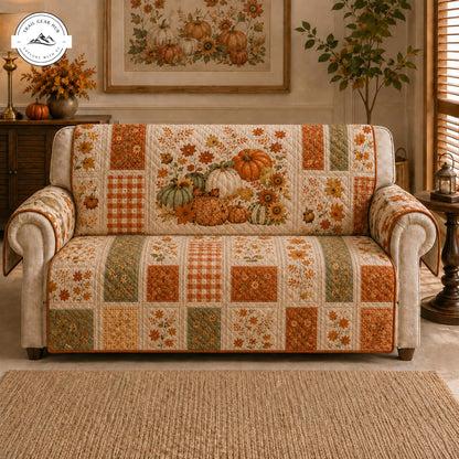 Herfst Pompoen Patchwork Gequilt Sofa TP89