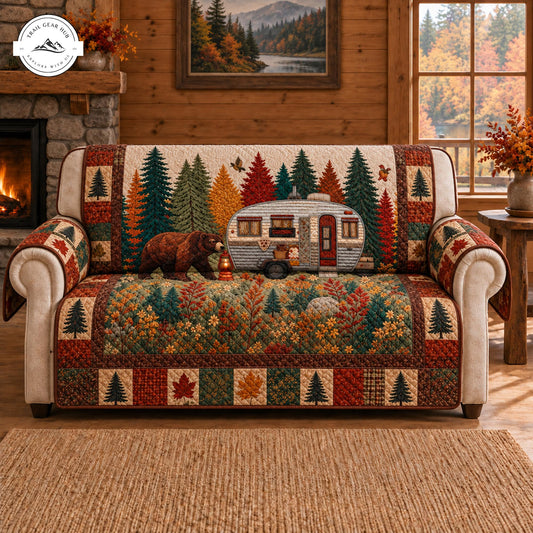 Rustieke Bosbeer & Vintage Camper Gequilt Sofa TP94