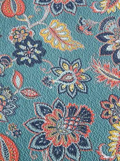Teal Autumn Bloom Quilted 3-Piece Bedding Set