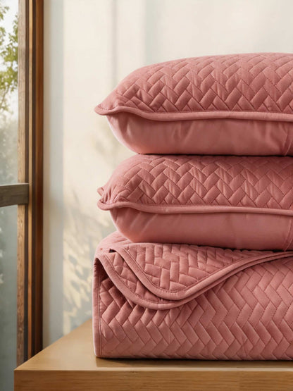 3-Piece Herringbone Quilted Coverlet Set