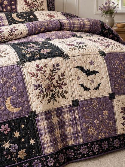 H.PAI Mystic Lavender Garden Quilted 3-Piece Bedding Set