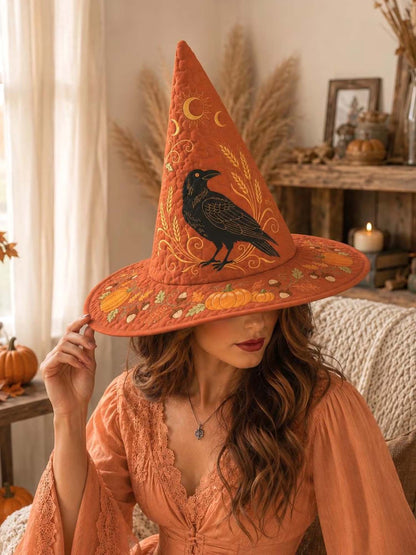 H.PAI Raven Autumn Harvest Quilted Witch Hat