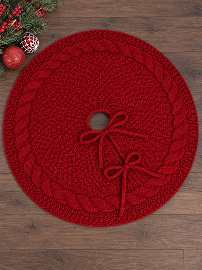 Cable Knit Christmas Tree Skirt