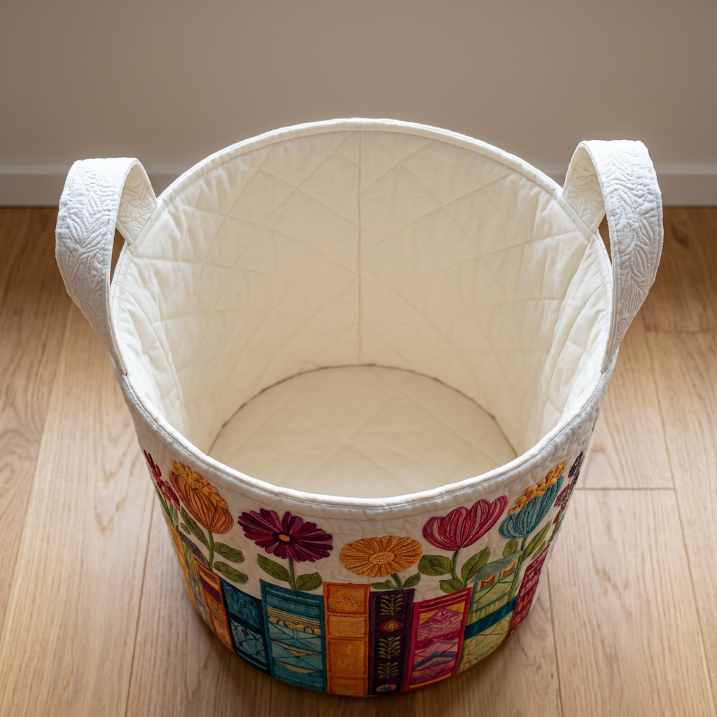 Gewatteerde wasmand Bloemenbibliotheek