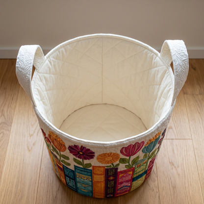 Gewatteerde wasmand Bloemenbibliotheek