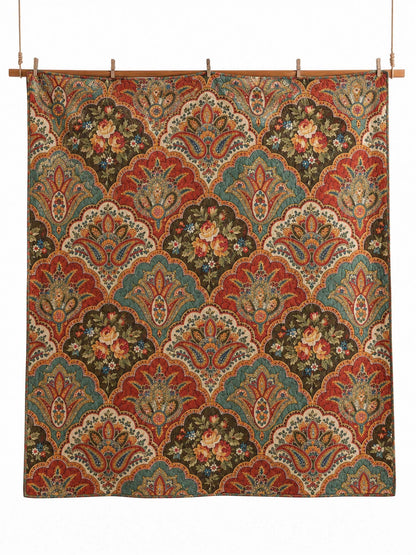 Vintage Paisley Floral Quilted 3-Piece Bedding Set
