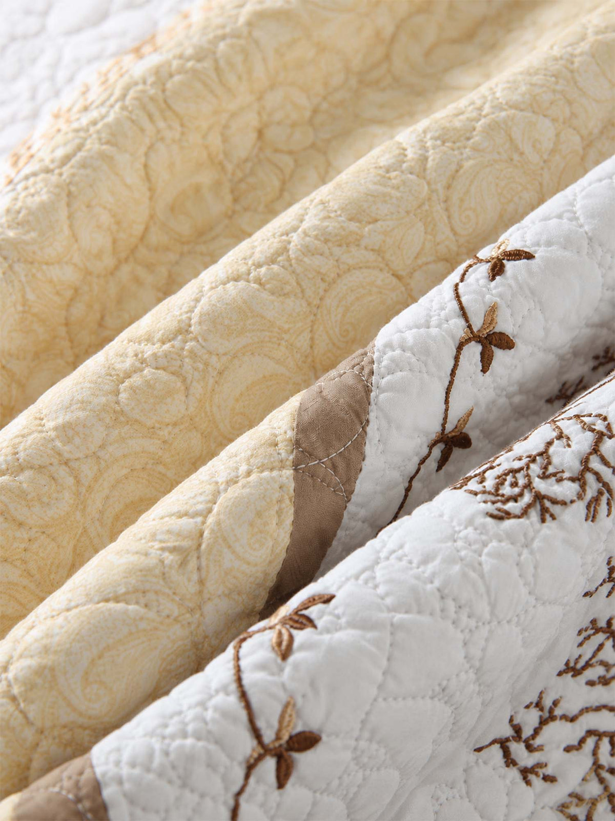 Heritage Tree Embroidered Quilted 3-Piece Bedding Set