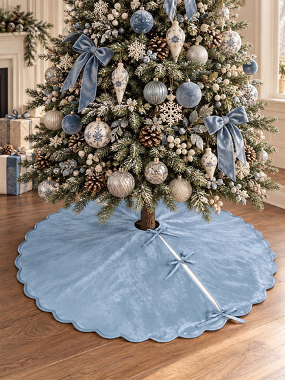 Scalloped Velvet Christmas Tree Skirt