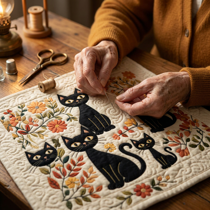 Gewatteerde wasmand Katten tussen de bloemen