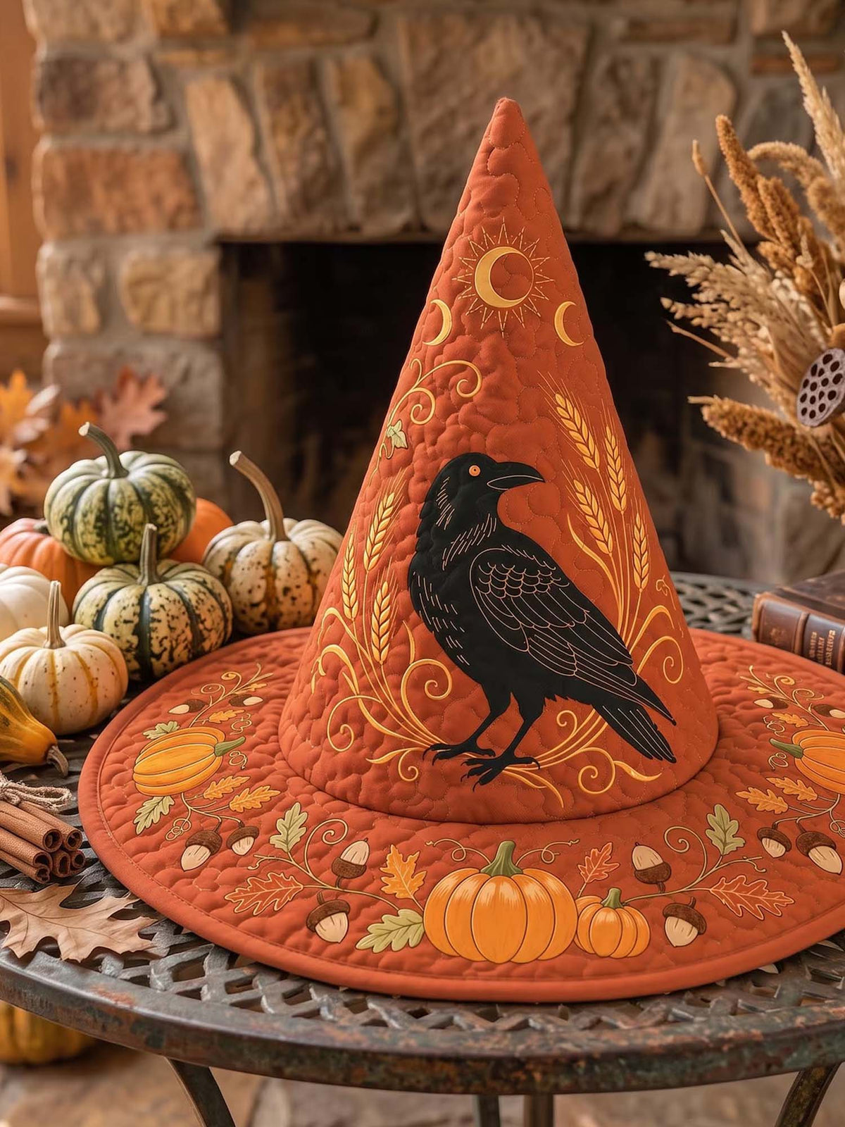H.PAI Raven Autumn Harvest Quilted Witch Hat