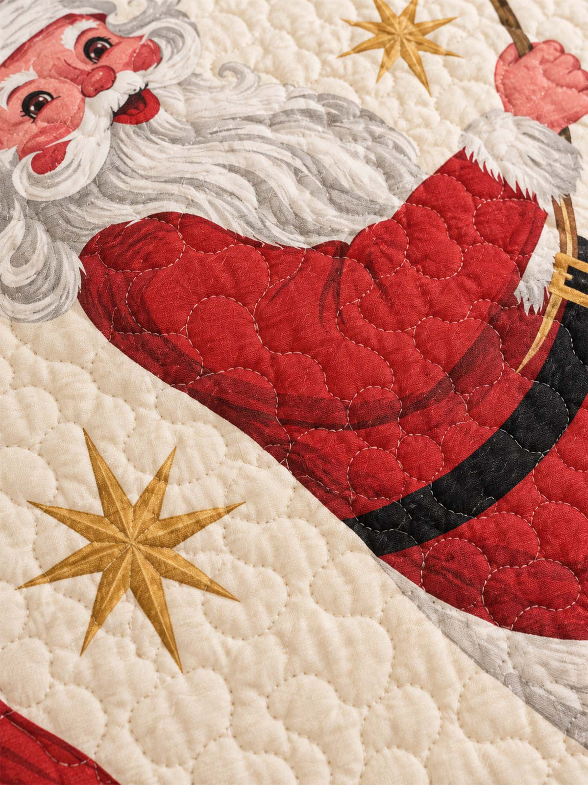Jolly Santa Martini Christmas Quilted 3-Piece Bedding Set