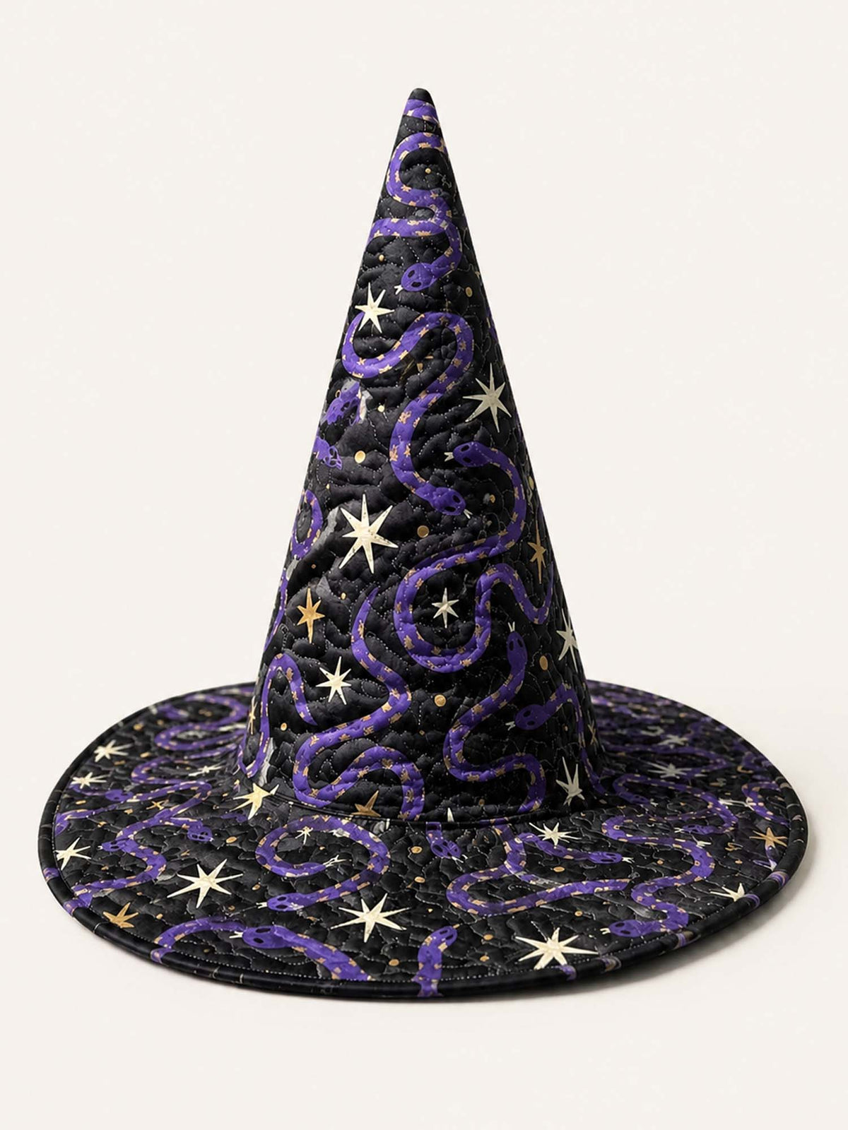 H.PAI Dark Magic Snake Handcrafted Quilted Witch Hat