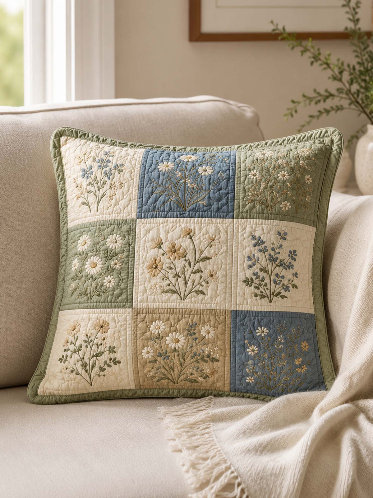 Wildflower Meadow Quilted Pillow Case