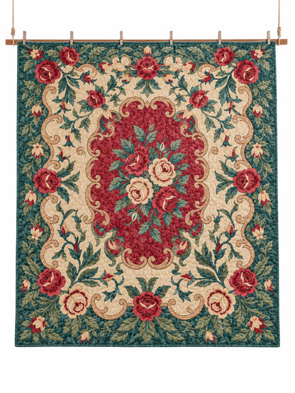 Vintage Rose Garden Quilted 3-Piece Bedding Set