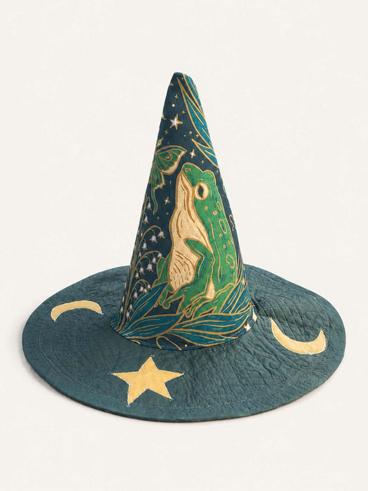 H.PAI Celestial Frog Handcrafted Quilted Witch Hat