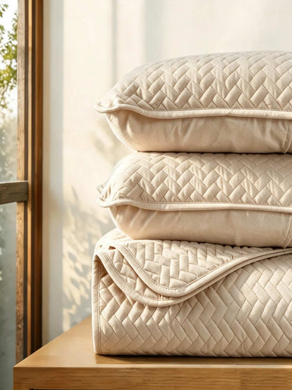 3-Piece Herringbone Quilted Coverlet Set