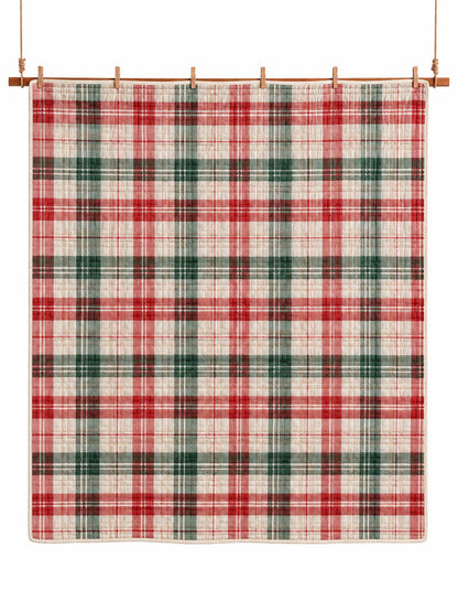 Christmas Plaid Quilted 3-Piece Bedding Set
