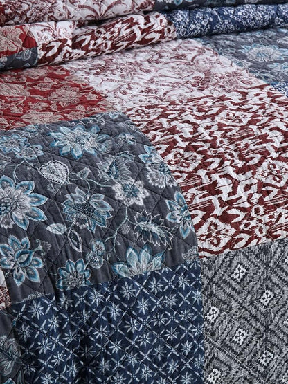 Heritage Americana Patchwork Quilted 3-Piece Bedding Set