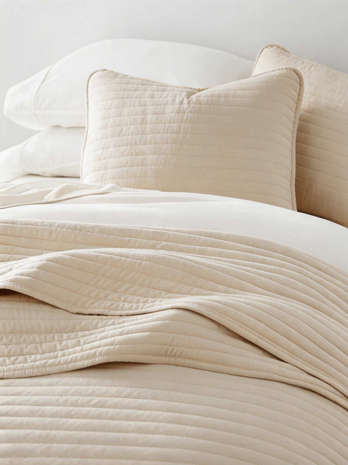 3-Piece Stripe Stitch Quilted Coverlet Set