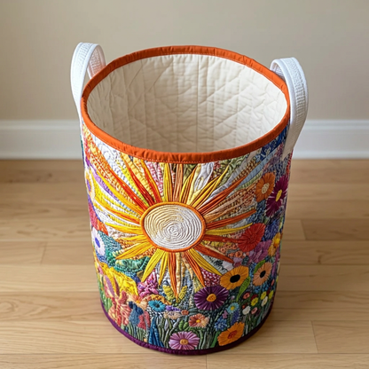 Gewatteerde wasmand Bloeiende zonnebloemen