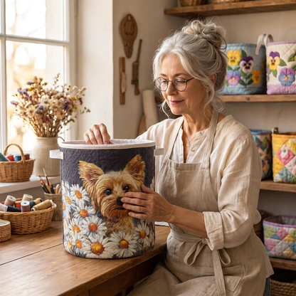 Gewatteerde wasmand Yorkshire in bloemen