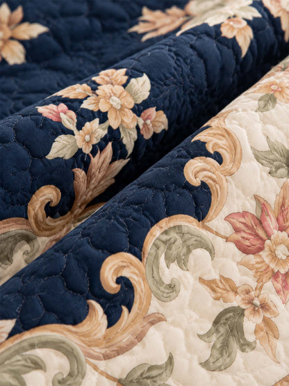 Vintage Floral Medallion Quilted 3-Piece Bedding Set