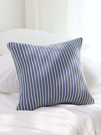 Classic Stripe Knitted Throw Blanket & Pillow Cover Set