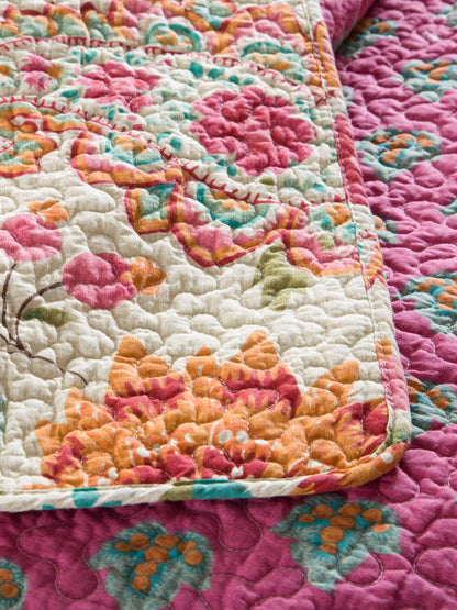Boho Colorful Paisley Floral Patchwork Quilted 3‑Piece Bedding Set
