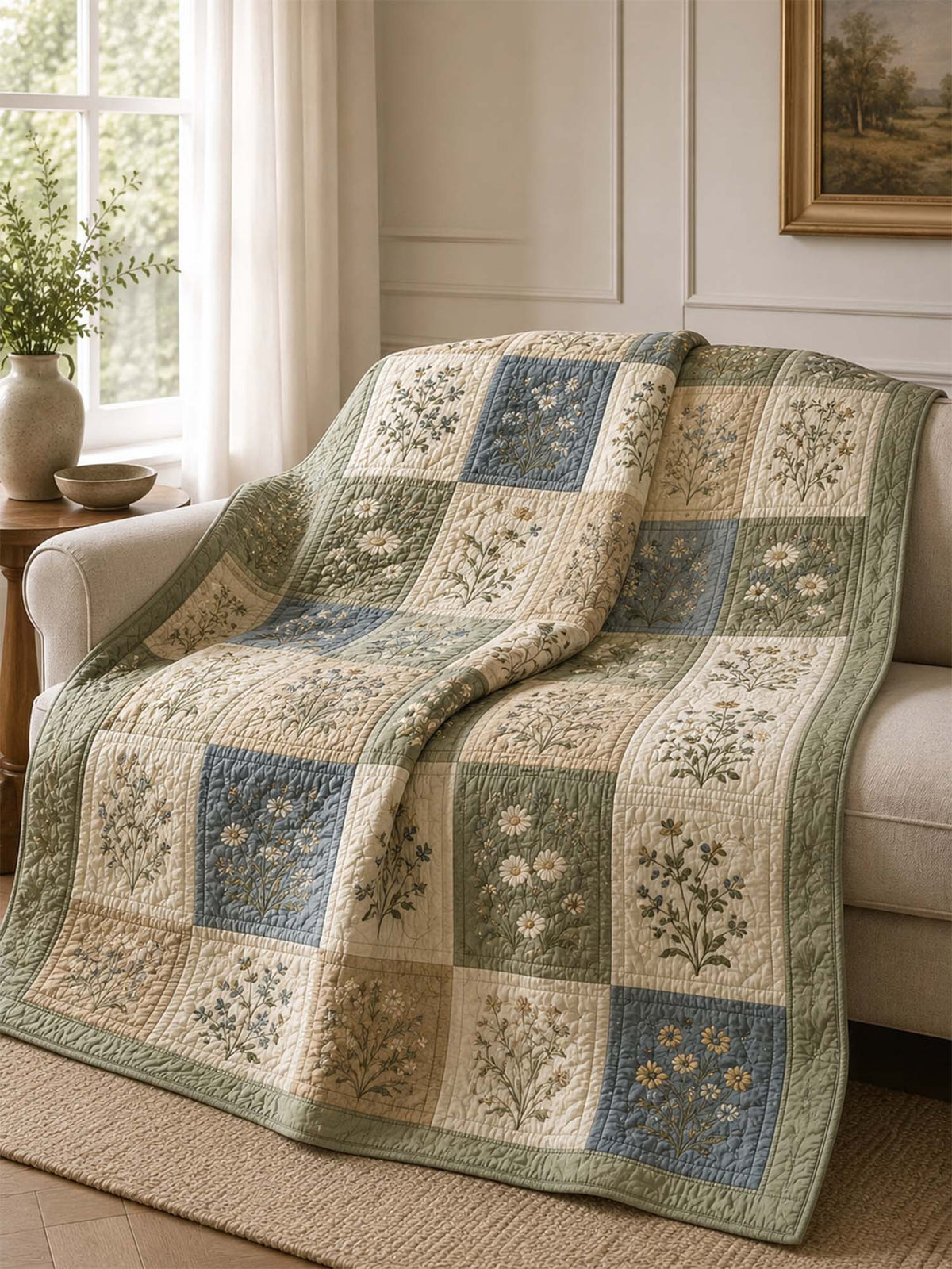 Wildflower Meadow Quilted Blanket