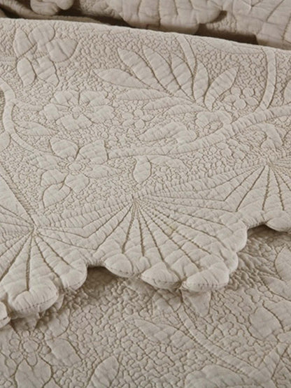 Serene Blossom 100% Cotton Floral Quilted Bedding Set