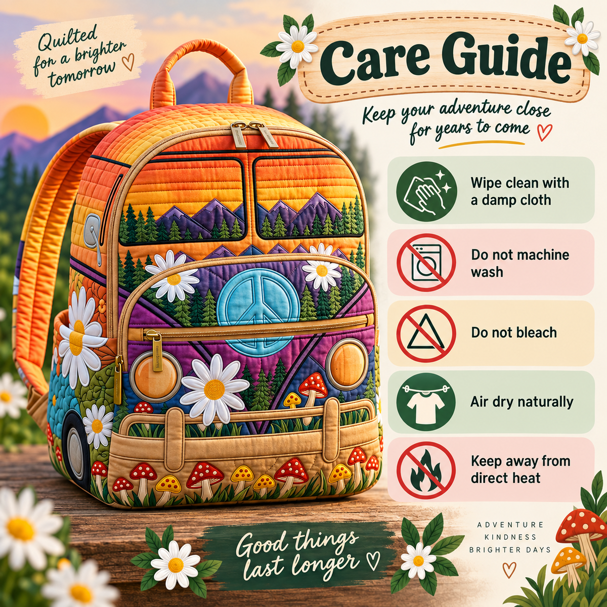 Quilted Boho Rucksack – Dreams in the Sunset