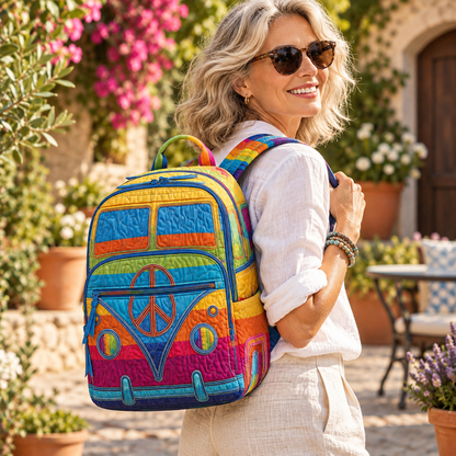 Quilted Boho Rucksack – Rainbow