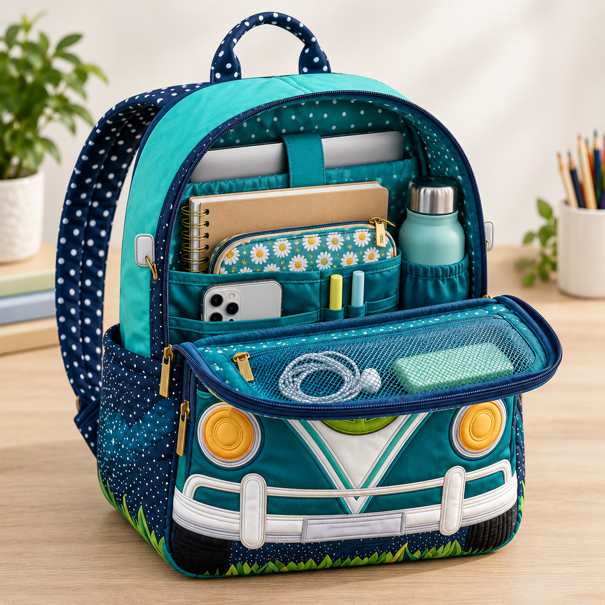 Quilted Boho Rucksack – Bus by Night