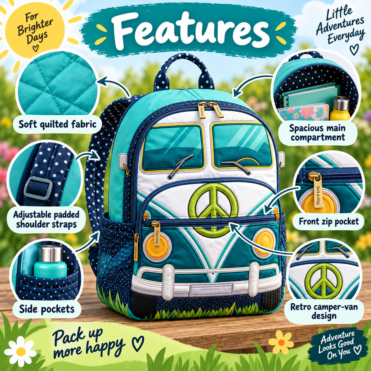 Quilted Boho Rucksack – Bus by Night