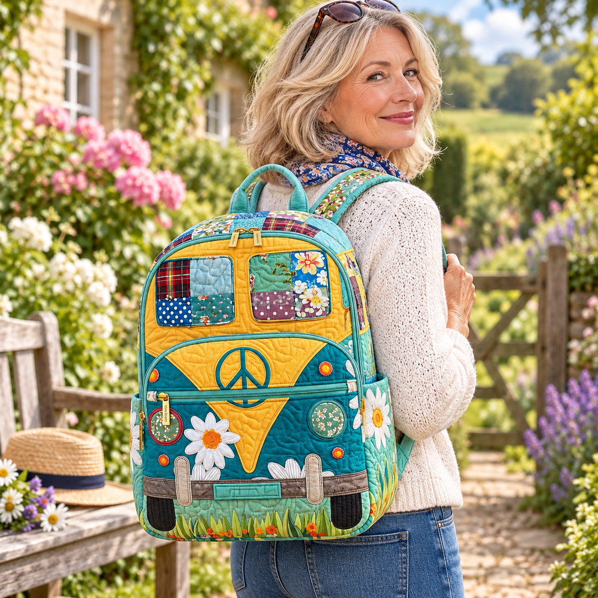 Quilted Boho Rucksack – Hippie Bus