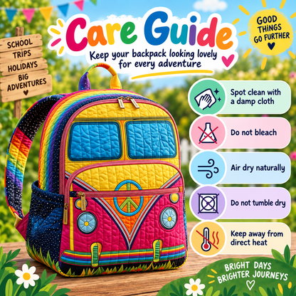 Quilted Boho Rucksack – Colourful Bus