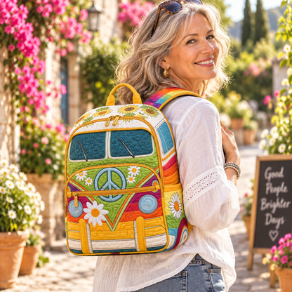Quilted Boho Rucksack – Sunflowers and Daisies