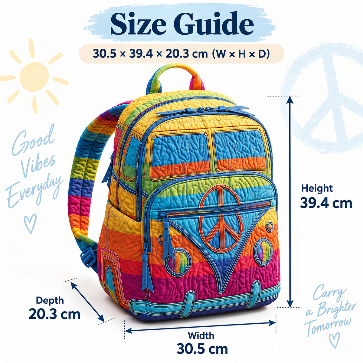 Quilted Boho Rucksack – Rainbow
