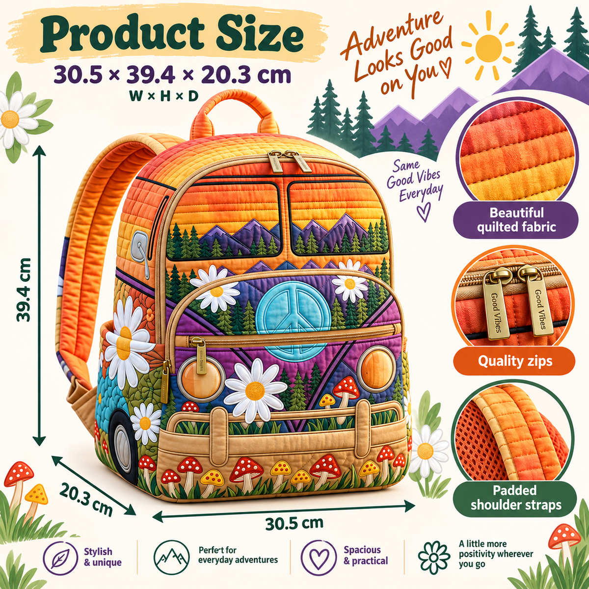 Quilted Boho Rucksack – Dreams in the Sunset