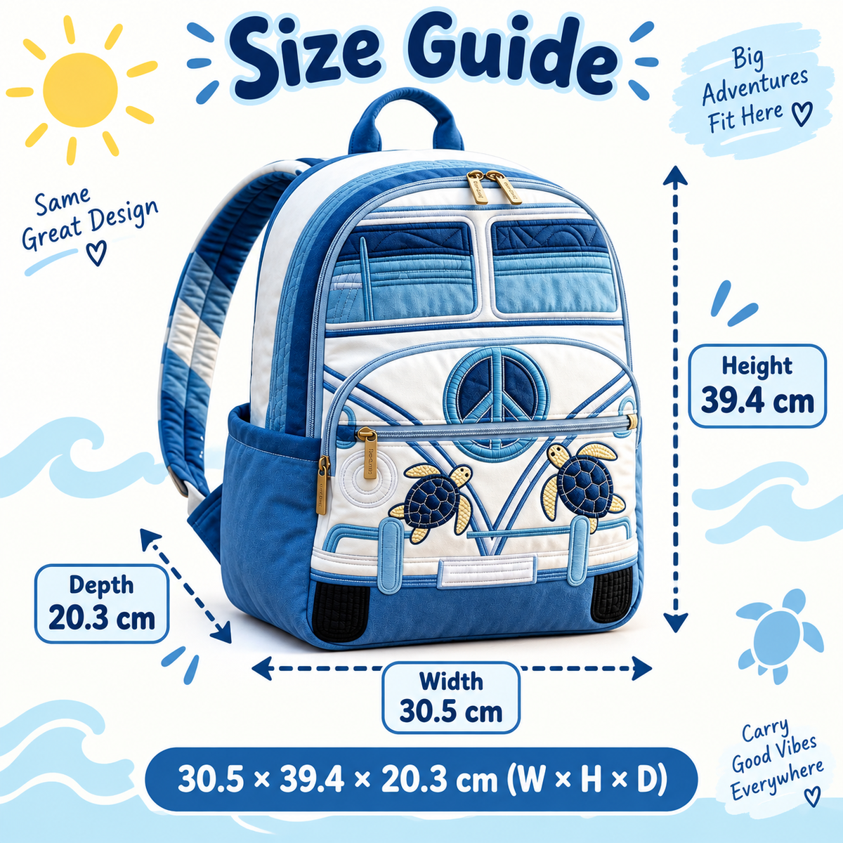 Quilted Boho Rucksack – Calm Seas