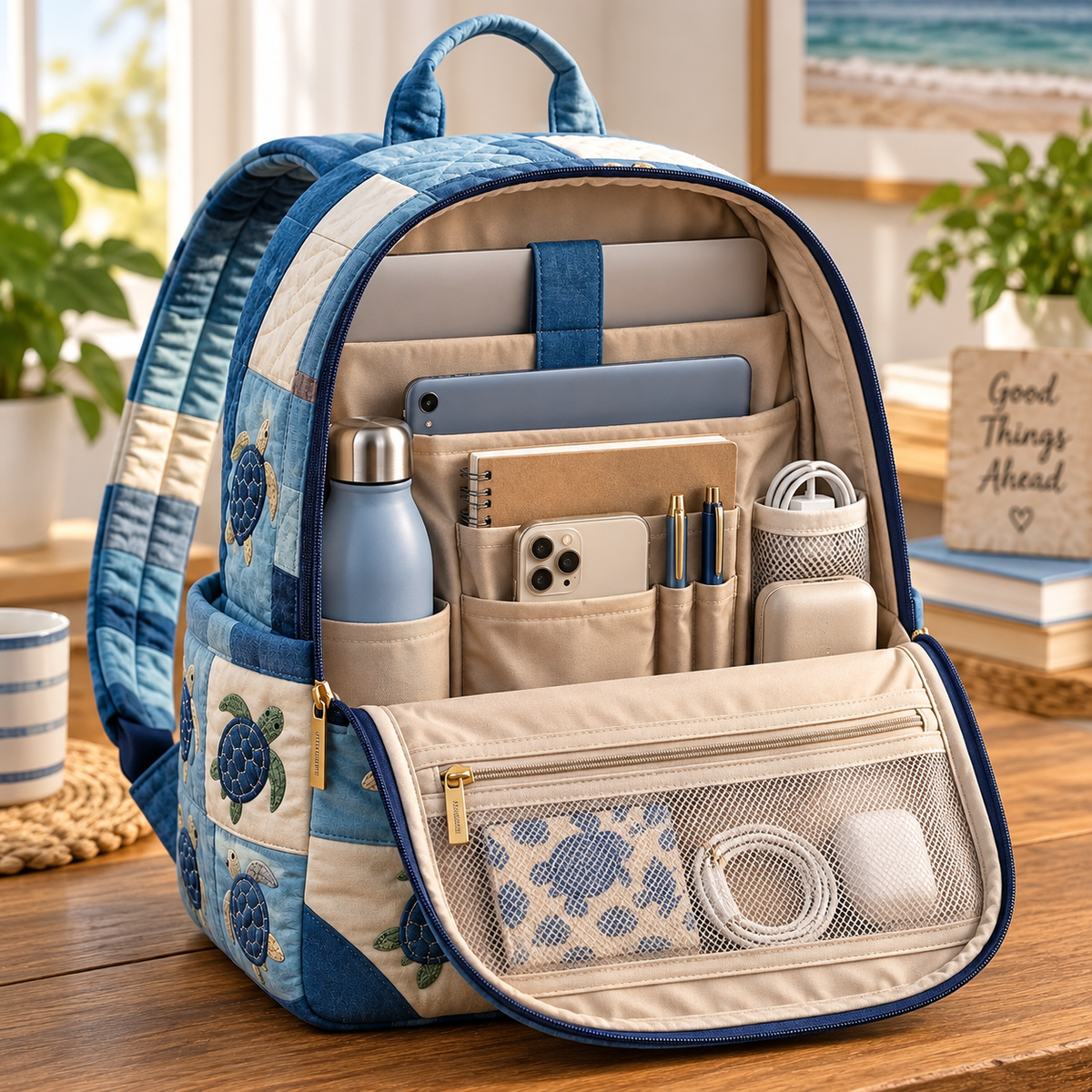 Quilted Boho Rucksack – Denim and Turtle