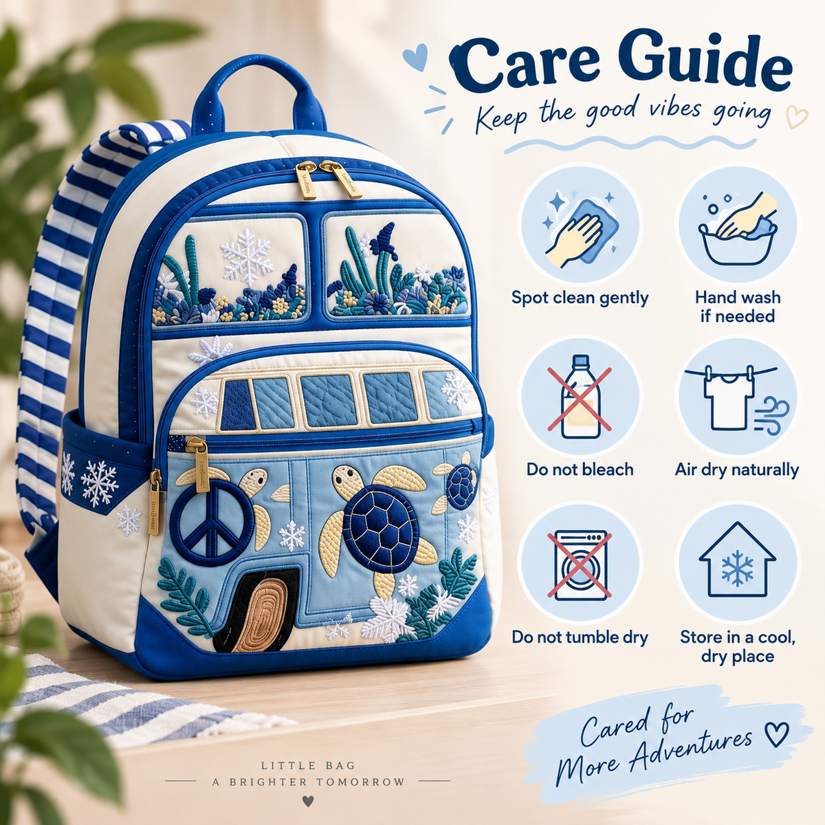 Quilted Boho Rucksack – Sea Turtle